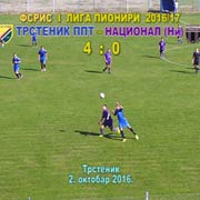 PIONIRI, I liga FS RIS kolo 9. FK Trstenik–FK Nacional (Niš) 4:0 (1:0), trstenički pioniri sigurno i efikasno do nove pobede; Trstenik, 2. oktobar 2016. god.