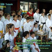 Svečani doček EVROPSKOG ŠAMPIONA u apsolutnoj kategoriji seniori karate-borbe,  Nade Sarić naše sugrađanke; Trstenik, 4. april 2016. god.