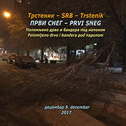Prvi sneg svojom težinom, polomio banderu pod naponom i granu koja je pala na sred Čajkine ulice; Trstenik, 9. decembar 2017. god.